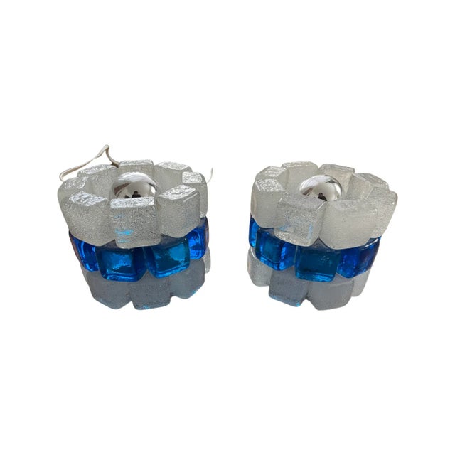 Poliarte Poliarte Pair of Glass Cube Lamps, 1970s For Sale - Image 4 of 4