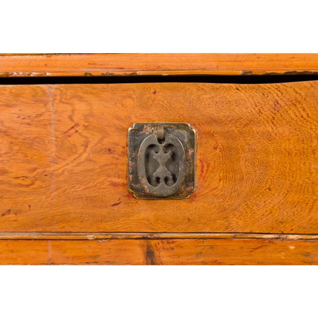 Chinese Qing Dynasty Period Console Table with Two Drawers and Fretwork Shelf For Sale - Image 12 of 13