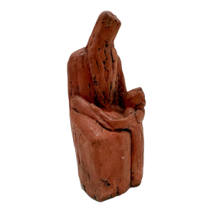 1960s Larry Mohr Terracotta Mother and Child FIgural Sculpture Signed From Artist Estate