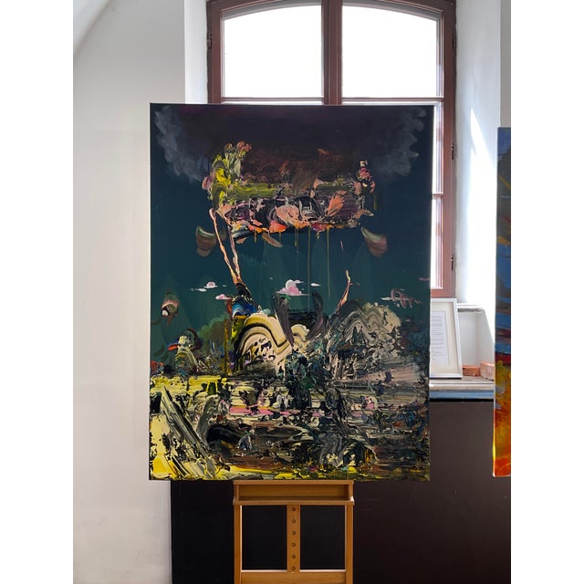 Early 21st Century Franciszek Ledochowski, Osiris Above the Angel Gabriel, Acrylic on Canvas, 2021 For Sale - Image 5 of 7