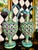 Teal Pair Signed J. Leonardo Portuguese Hand-Painted Reticulated Ceramic Ewers, 15" For Sale - Image 8 of 17