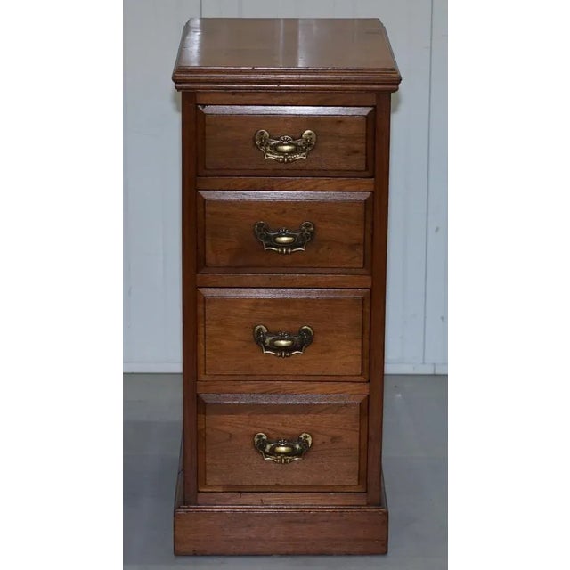 Tall Victorian Walnut Chests of Drawers or Side Tables, Set of 2 For Sale - Image 3 of 18