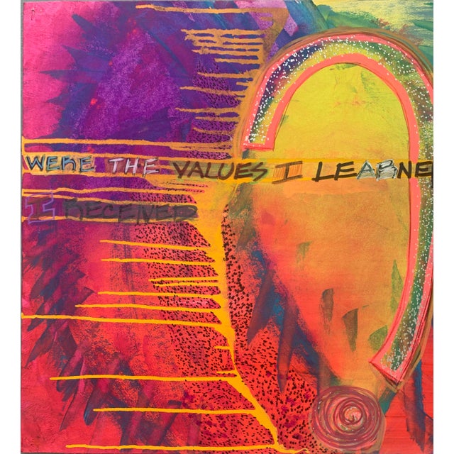 Abstract Mark Mynatt Abstract Arylic on Paper - The Values I Learned For Sale - Image 3 of 6
