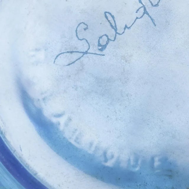 Blue Ronces Vase in Glass by René Lalique, 1920s For Sale - Image 8 of 9