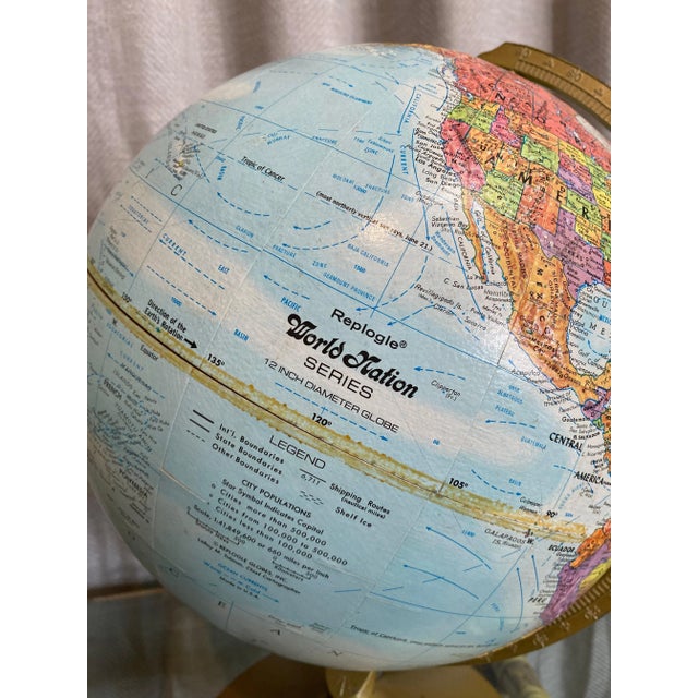 Mid-Century Modern Vintage Terrestrial Globes, Pair For Sale - Image 3 of 6