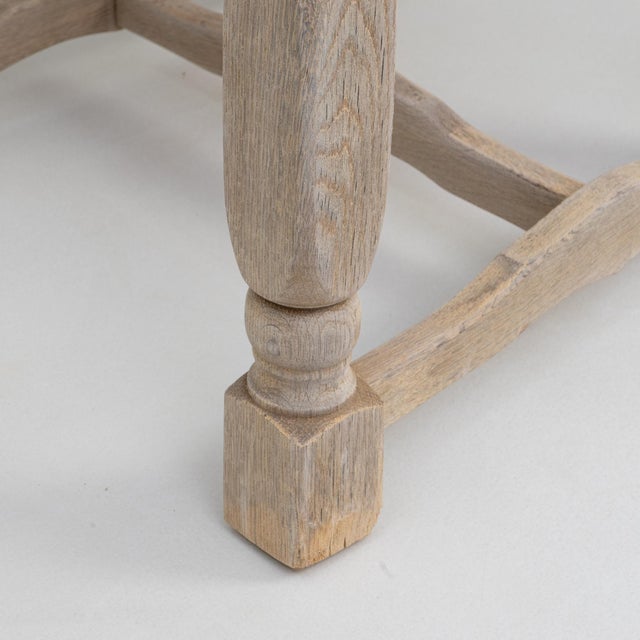 Brown 20th Century French Oak Dining Chairs With Upholstered Seats - Set of 4 For Sale - Image 8 of 18