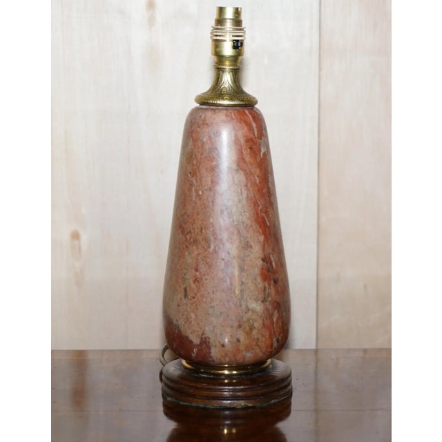 Late Victorian French Antique Gilt Brass Marble Table Lamp For Sale - Image 6 of 11