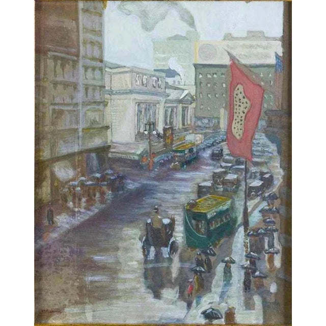 Fifth Avenue is an original colored artwork realized in the first years of the XX century. Watercolor on paper. Hand-...