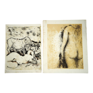 Pair of Vintage Federico Righi Italian Limited Edition Lithographs, Nude Studies