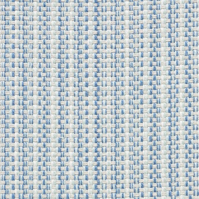 Rustic Sample - Schumacher Rustic Basketweave Indoor/Outdoor Fabric in Sky For Sale - Image 3 of 3