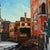 Realism Italian Oil Painting on Canvas Depicting Venetian Landscape For Sale - Image 3 of 9