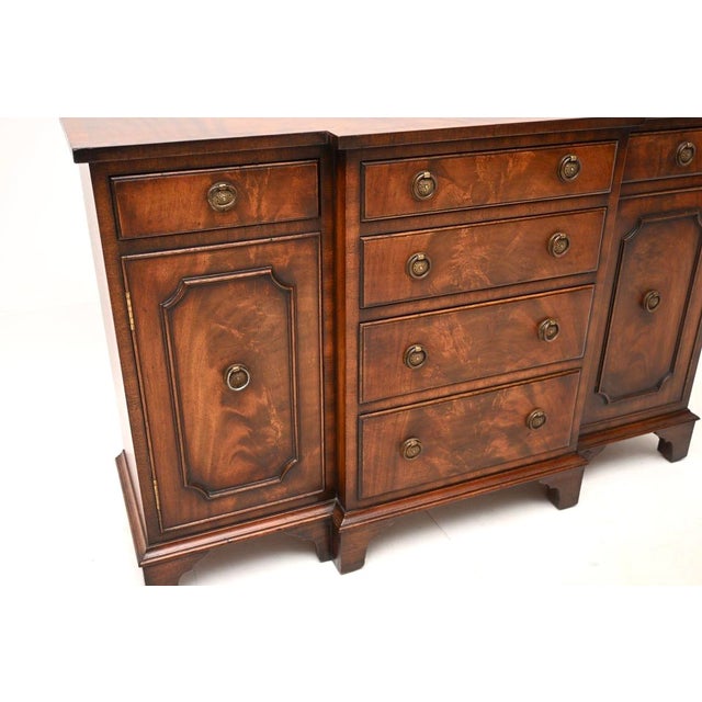 Brown Small Georgian Style Breakfront Sideboard, 1930s For Sale - Image 8 of 10