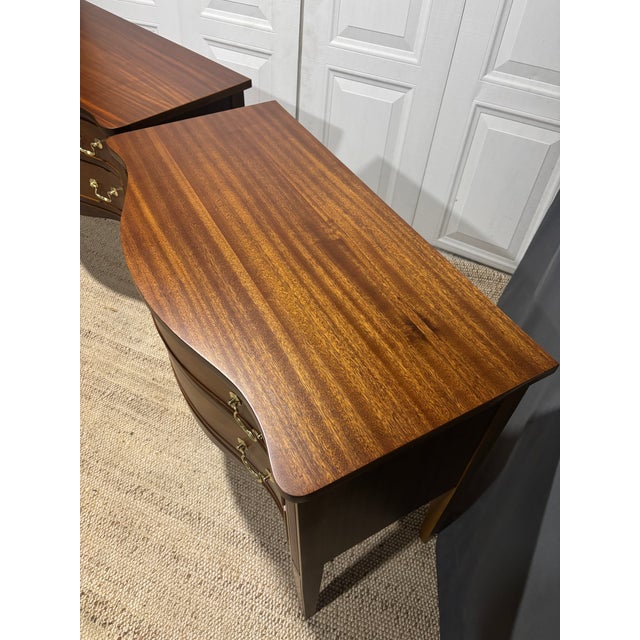 Pair of Serpentine Front Nightstand For Sale - Image 4 of 17