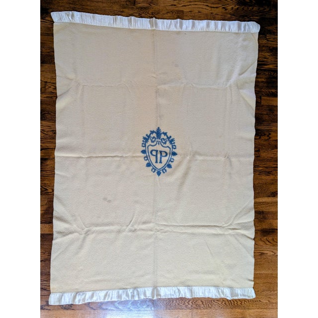Mid-Century Modern 1950s Wool Plaza Hotel Blanket For Sale - Image 3 of 7