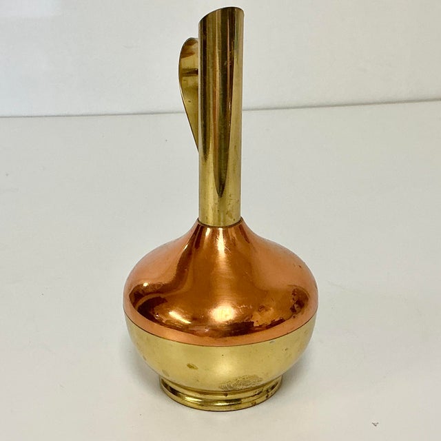 Mid-Century Boho Chic Arts & Crafts Copper & Brass Bud Vase For Sale - Image 6 of 9