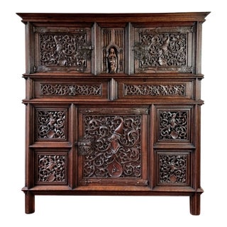 A 16th Century Flamboyant Gothic Cupboard. For Sale