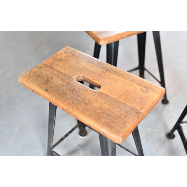 1920s Industrial Factory Stools from Rowac, 1920s, Set of 3 For Sale - Image 5 of 17