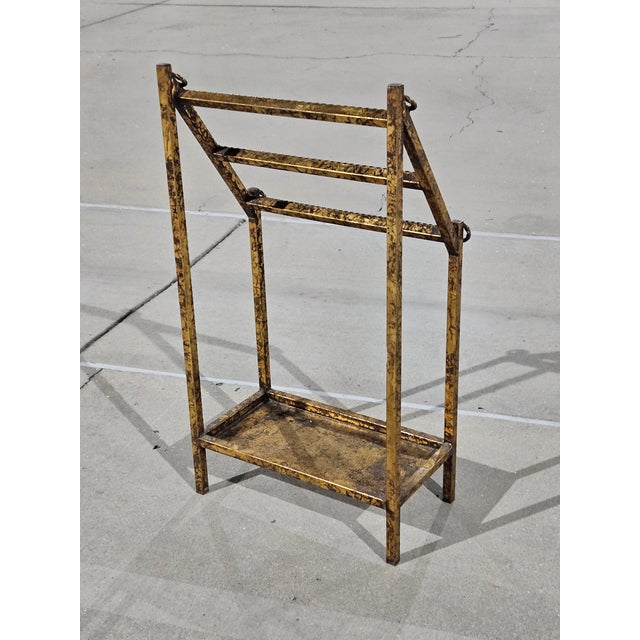 1970’s Hollywood Regency Gold Braided Gilt Iron Towel Rack For Sale - Image 4 of 17