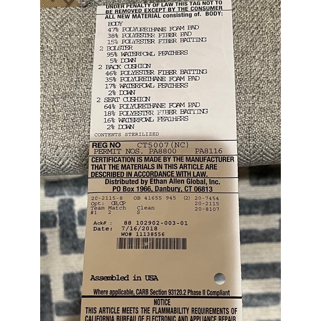 Ethan Allen Arcata Sofa with Pillows For Sale - Image 11 of 12