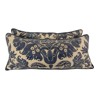 Custom Fortuny Lumbar Pillows by Melissa Levinson, Linen & Cotton, Usa For Sale