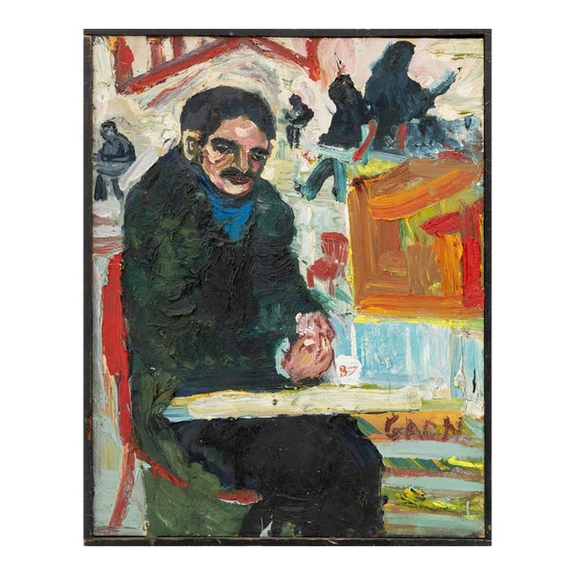 Simon Gaon Expressionist Figural Scene Oil For Sale