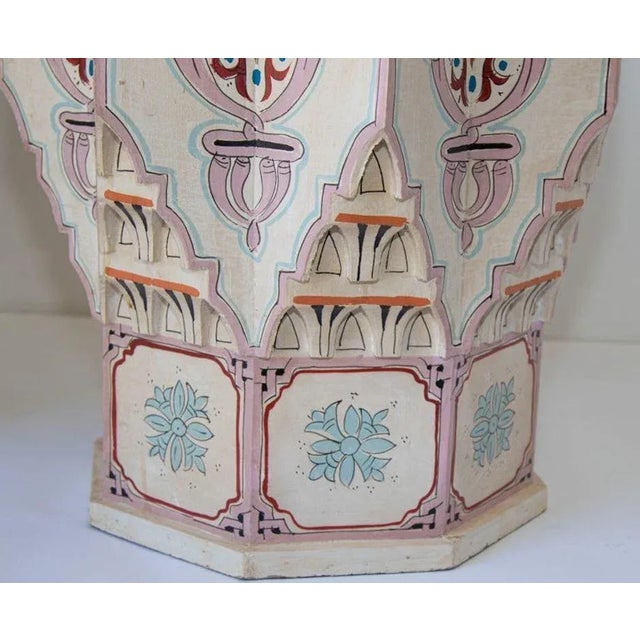 Mid 20th Century Moroccan Moorish Star Shape Ivory Side Tables a Pair For Sale - Image 5 of 12