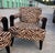 Larry Laslo for Directional Zebra Pattern Wood Frame Lounge Club Chairs, a Pair