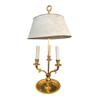French Empire-Style Gilt Brass Candelabrum Lamp For Sale