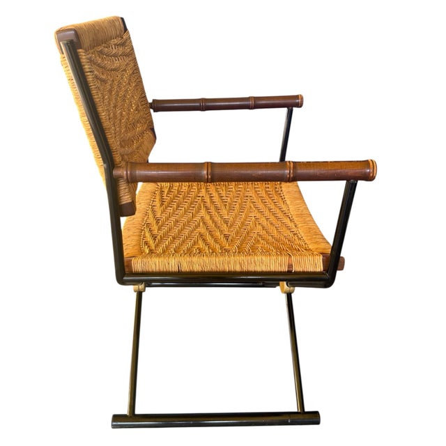 Set/4 French Jute Raffia Woven Directors Chairs For Sale - Image 12 of 12
