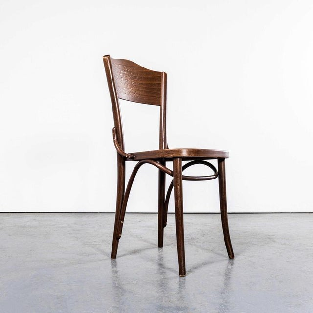 : 1970’s Moustache Back Dark Oak Bentwood Dining Chairs. High quality good scale dining chairs produced by the famous...