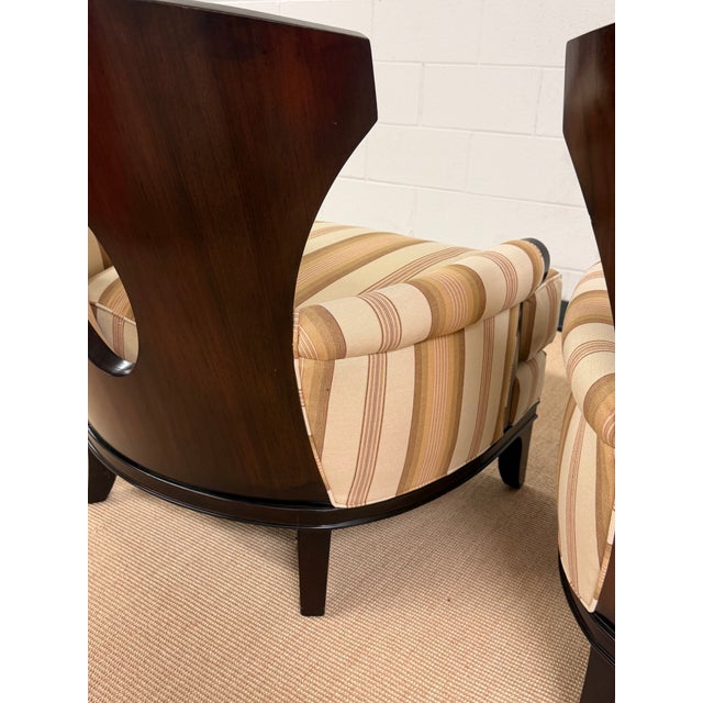 Gold 1980’s Iconic Club Chairs by Barbara Barry for Henredon, a Pair For Sale - Image 8 of 12