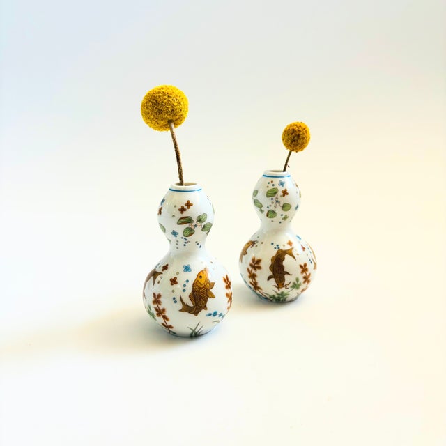 Small Gourd Shaped Japanese Ceramic Vase For Sale - Image 9 of 9