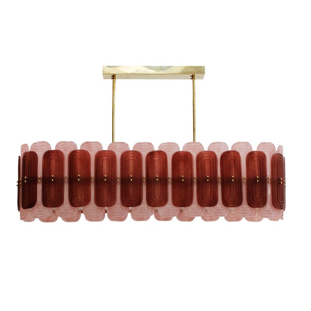 Murano Glass Suspension Lamp with Gilt Metal Structure, Italy, 1999 For Sale - Image 10 of 10