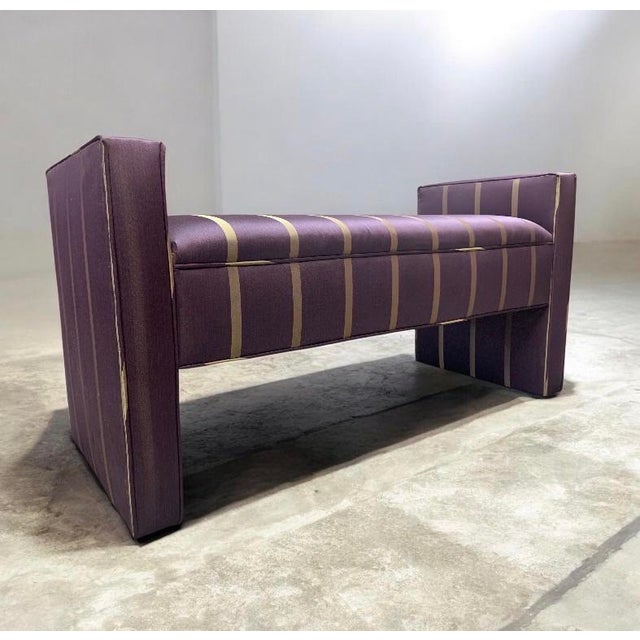 Art Deco 1930s Art Deco Fully Upholstered Bench For Sale - Image 3 of 6