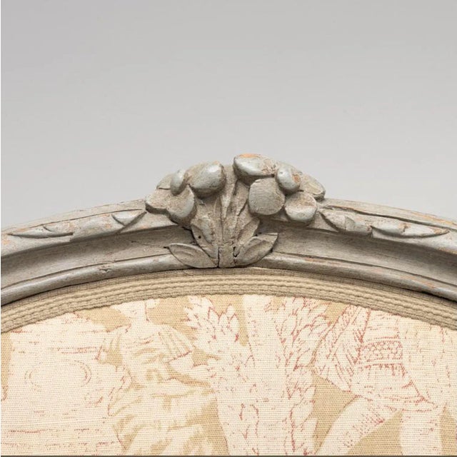 Mid 18th Century Set of Antique French Bergeres with Carved Flower Detail, 1765 For Sale - Image 5 of 14