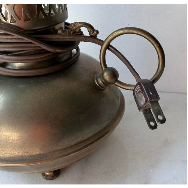 This antique style vintage Electric Brass gas Lamp Genie Lamp is a medium-sized, corded electric lamp with a lantern...