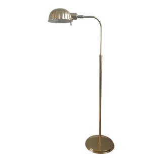 Frederick Cooper Mid-Century Modern Adjustable Brass Clamshell Floor Lamp For Sale