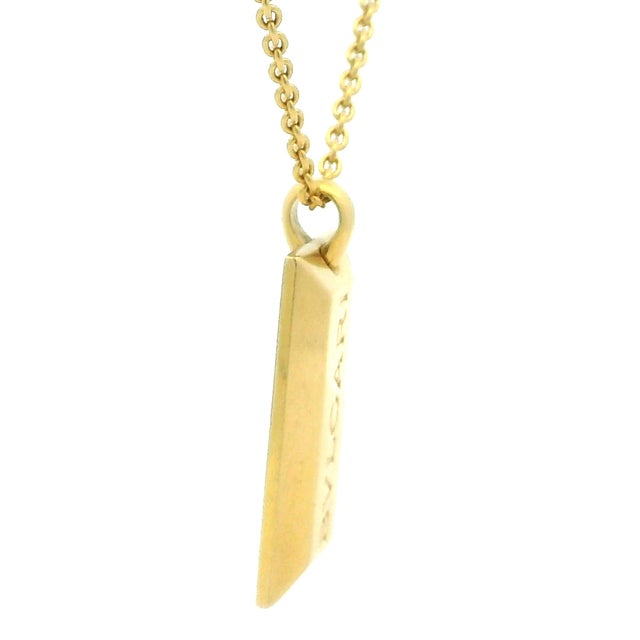 Bulgari Late 1990s Bulgari 18k Gold Bar Pendant Necklace – 19.5 Grams – Serial 2331 For Sale - Image 4 of 10