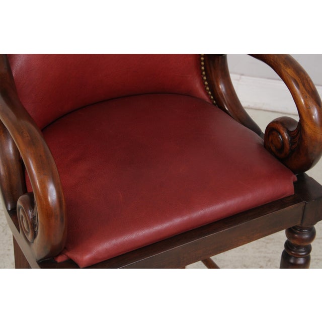 Hancock & Moore Red Leather Bar Stool Counter Chairs For Sale - Image 9 of 18