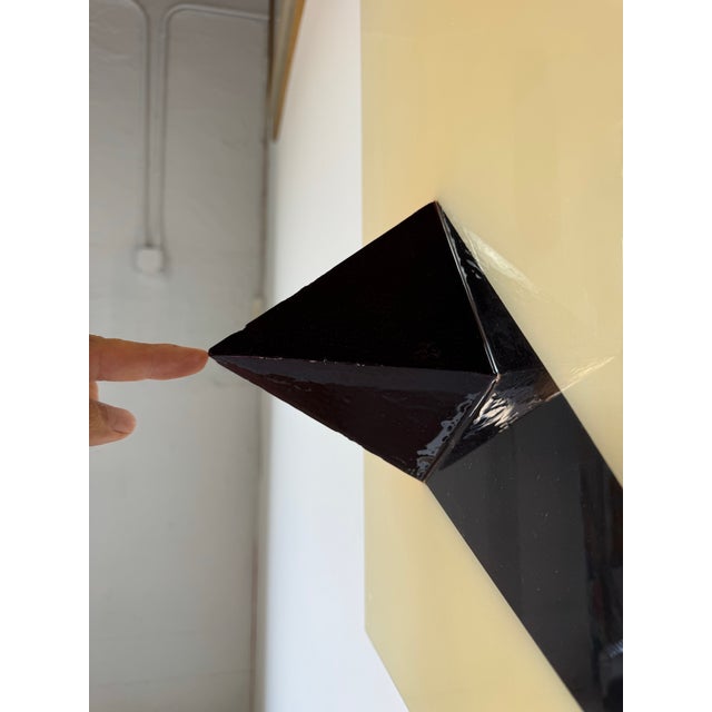 1980s Two Pyramids — Contemporary Mixed Media Geometric Wall Art, Signed & Dated 2022 For Sale - Image 5 of 12