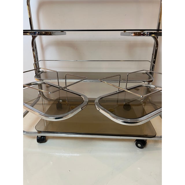 Vintage Serving Bar Cart For Sale - Image 5 of 12