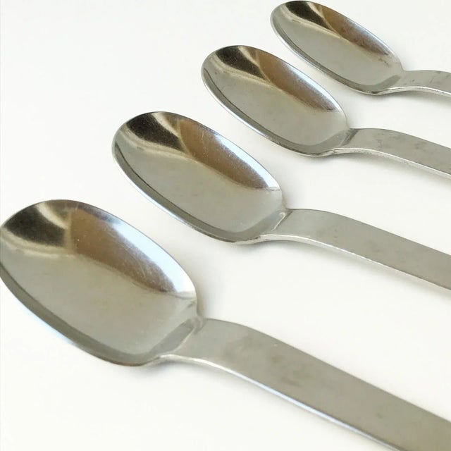 Mid 20th Century Mid 20th Century Vintage Arthur Salm Soup Spoons Stainless Steel Flatware Silverware Austria- Set of 4 For Sale - Image 5 of 10