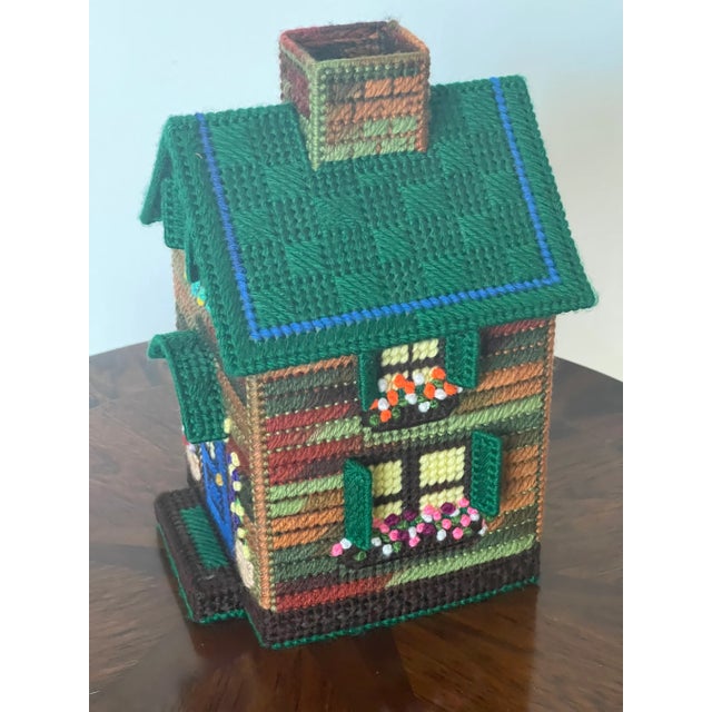 Two Vintage Handmade Textile Art Tissue Covers For Sale - Image 9 of 9