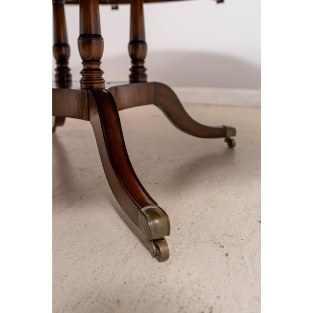 Maitland-Smith Round Dining Room Table With Perimeter Leaves For Sale - Image 15 of 18