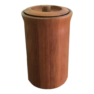 1960s Large Midcentury Modern Cylindrical Teak Ice Bucket