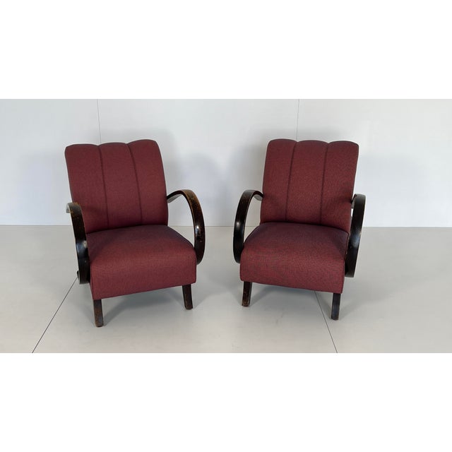 Black Padded Chair in the style of Jindřich Halabala, 1930s For Sale - Image 8 of 11