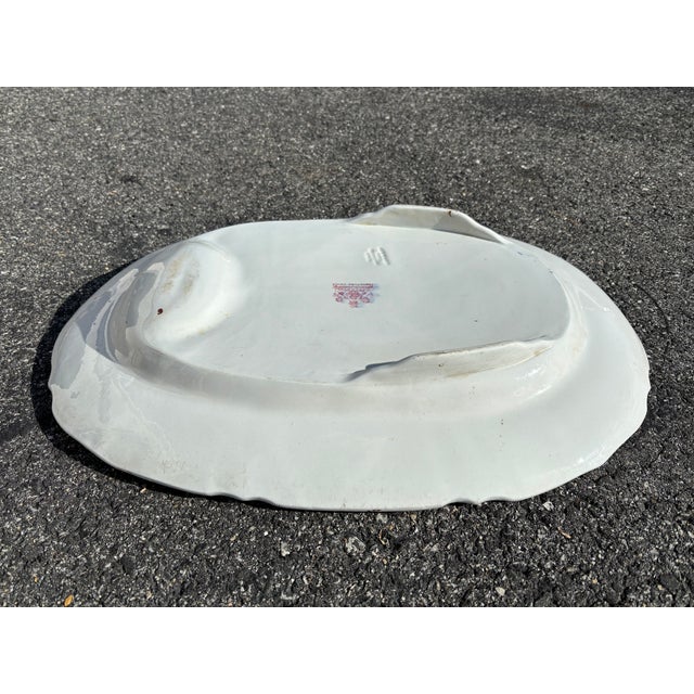 Large 19th C. English Ironstone Centerpiece / Presentation Platter - Exceptional Color and Detailing For Sale - Image 9 of 10