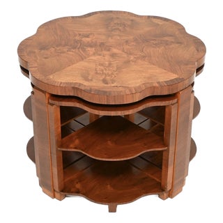Art Deco Burr Walnut Nesting Coffee Table attributed to Harry and Lou Epstein, 1930, Set of 5 For Sale