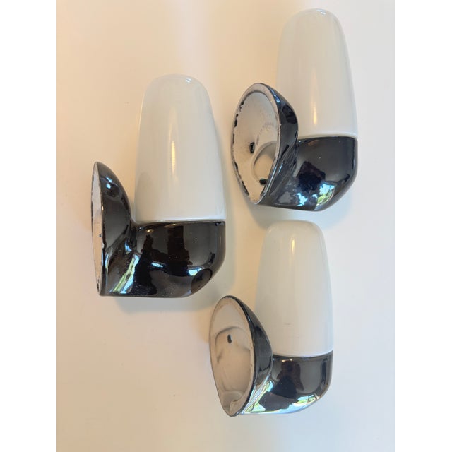 Wilhelm Wagenfeld Ceramic Model 6067 3 Sconces by Wilhelm Wagenfeld for Lindner, 1950s, Set of 3 For Sale - Image 4 of 14