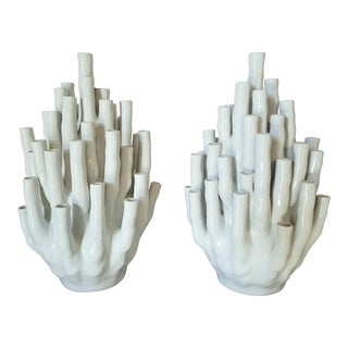 Late 20th Century Norman Trapman Pols Potten Coral Reef Vases - a Pair For Sale